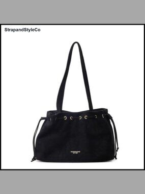 Suede Bucket Crossbody Bag Drawstring Slouchy Hobo Purse for Women